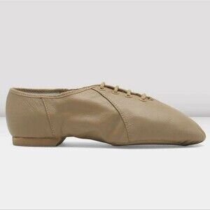 NWOT Bloch Tan Leather Child Toddler Girl Jazzsoft Split Sole Jazz Shoes, Sz 8.5